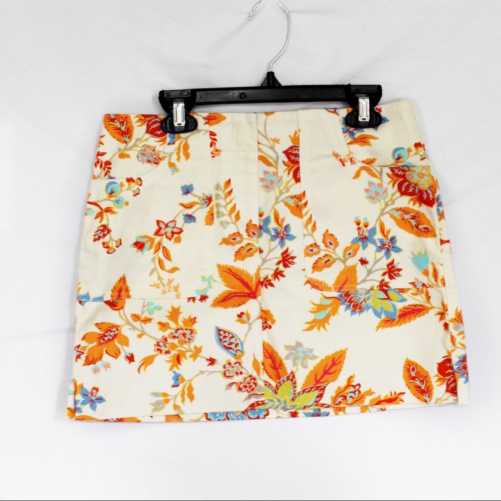 🌸EXPRESS VINTAGE SUMMER ORANGE FLORAL SKIRT